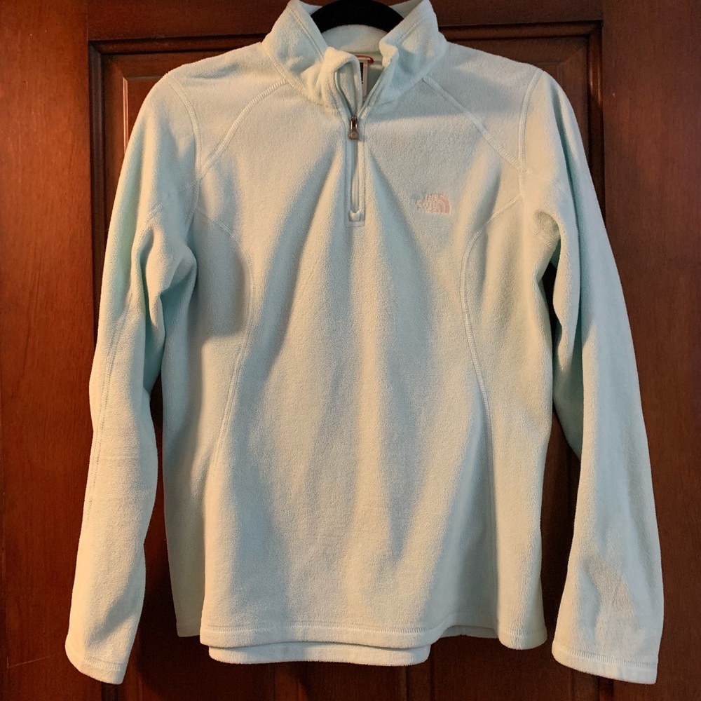 North Face Quarter Zip Pullover Light Blue